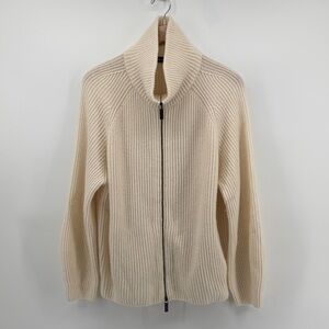 Iris von Arnim Zip Up Cashmere Sweater in Cream XL A1